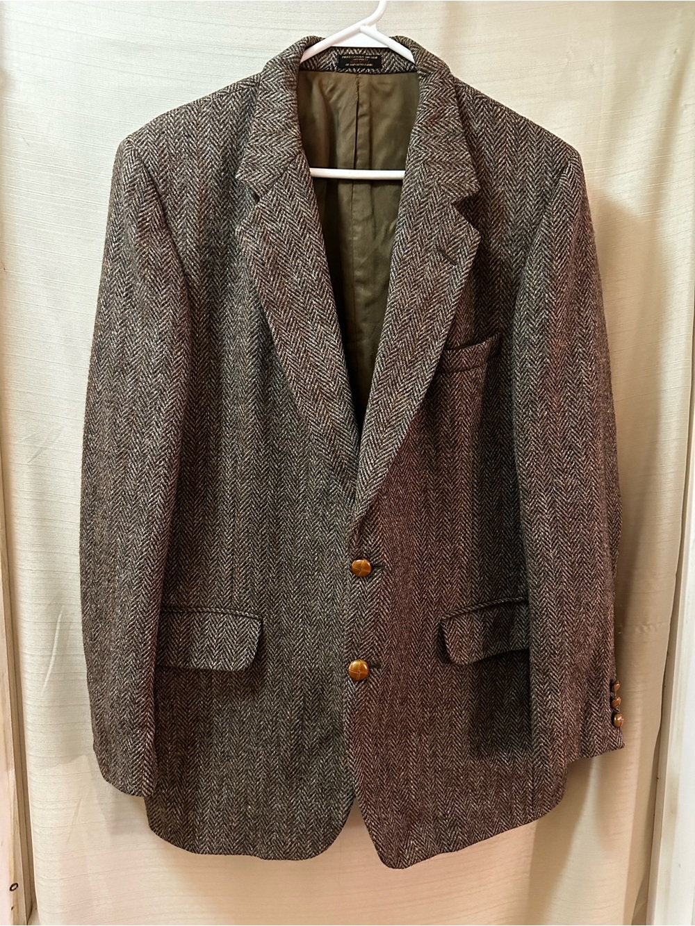 Vintage Harris Tweed Scott Ritchie Men’s Wool Herringbone Blazer Sport Coat 42R